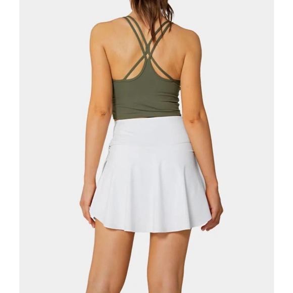 NWT Halara Women's White Crossover 2-in-1 Side Pocket Tennis Skirt Size Large - Picture 5 of 13